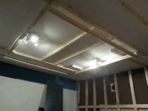 The start of a recessed ceiling in a kitchen in Grimsby